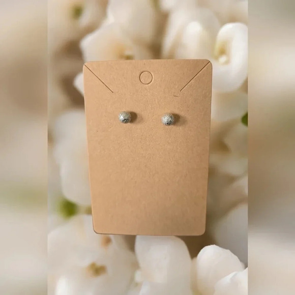 Silver Plated Ball Stud Earrings - Picture 2 of 2